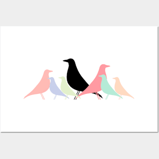 Le Corbusier inspired Eames bird Pastel gathering Posters and Art